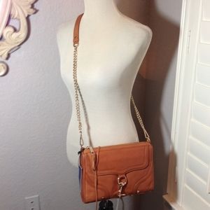 Rebecca Minkoff tan leather messenger purse